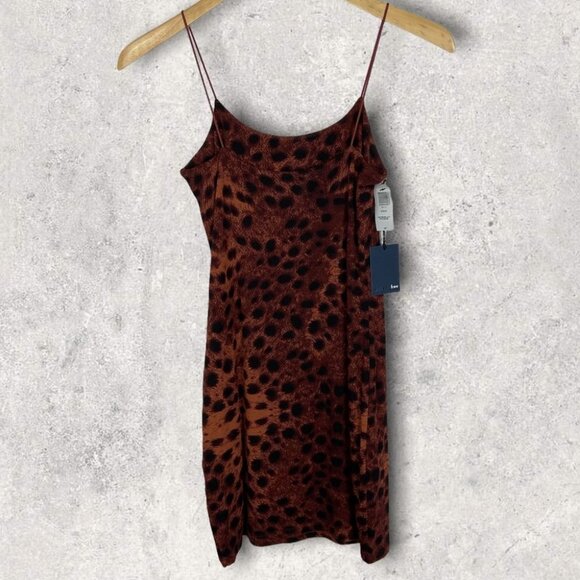 NWT Aritzia Wilfred Free Tiny Brown Black Dress Size Small Stretch Cheetah Print - Picture 6 of 11